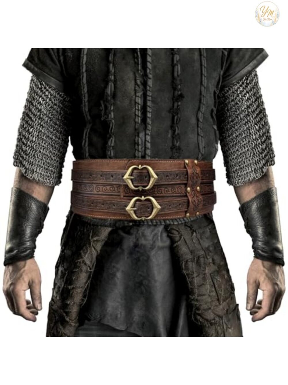 Viking Wide Armor Corset Belt Medieval Faux Leather LARP Costume